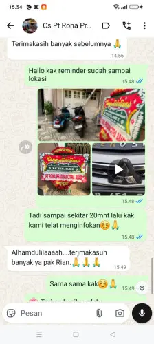 Testimonial Papan Bunga kota harapan indah